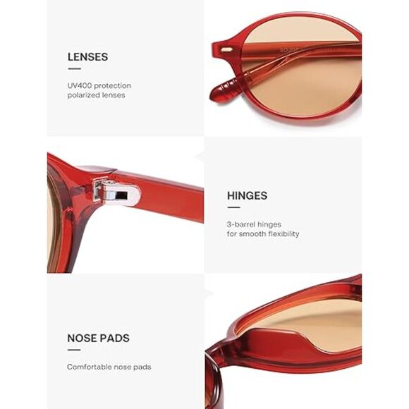 Polarized Sunglasses for Men and Women Small Oval Retro Round Sunnies SJ2611 - Picture 3 of 4